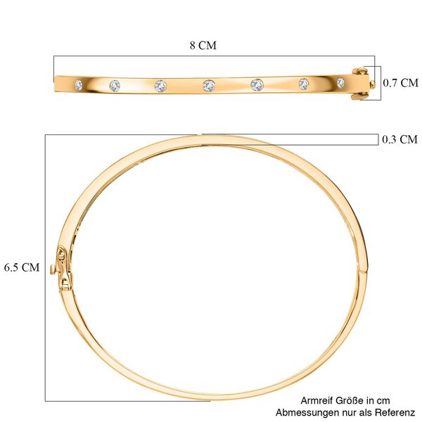 LUXURIANT SI-GH Labor Diamant 19cm Armreif, 925 Silber Gelbgold Vermeil - 0,25 ct. image number 4