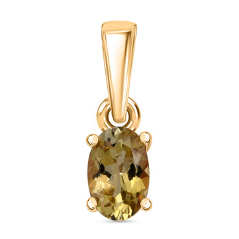 D'Joy Nat&uuml;rlicher goldener Tansanit Anh&auml;nger 925 Silber vergoldet ca. 0,48 ct.