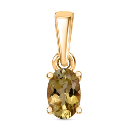 D'Joy Nat&uuml;rlicher goldener Tansanit Anh&auml;nger 925 Silber vergoldet ca. 0,48 ct.
