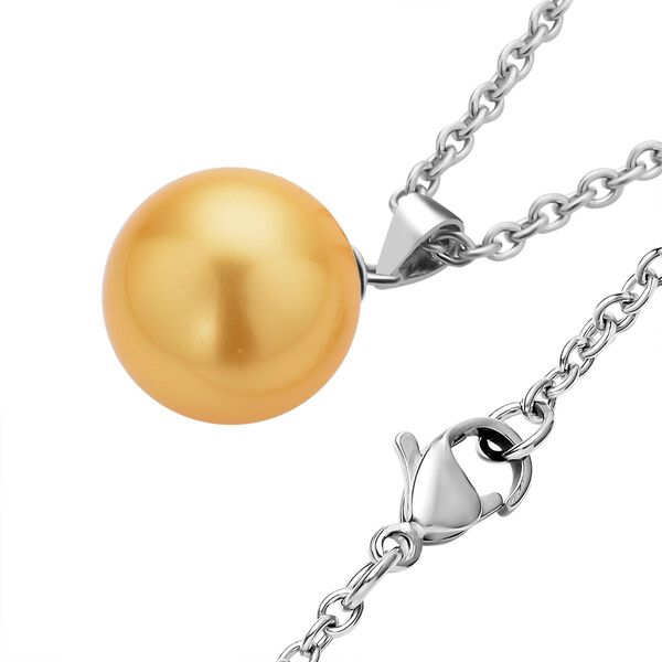 2er-Set, Goldener Muschelkernperlen-Anh&auml;nger und Ohrringe - 45 ct. image number 4