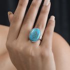 Blauer Türkis Ring, Edelstahl (Größe 16.00) ca. 16.65 ct image number 2
