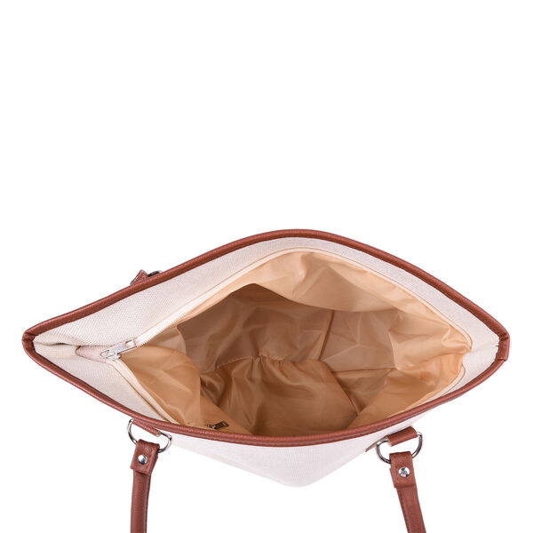 Handtasche f&uuml;r Damen, Braun und Wei&szlig; image number 6