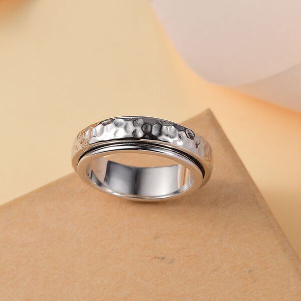 Strukturierter Spinning-Band-Ring, 925 Silber rhodiniert image number 2