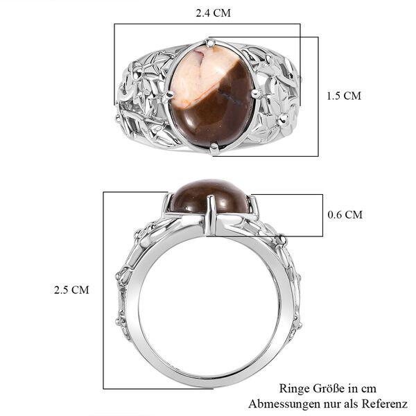 Der Schimmer der Natur - Erdnuss Holz Jaspis Ring Edelstahl (Gr&ouml;&szlig;e 16.00) ca. 4.15 ct image number 6