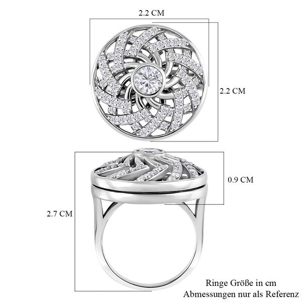 Moissanit Ring 925 Silber platiniert (Gr&ouml;&szlig;e 16.00) ca. 1.62 ct image number 6