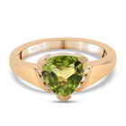 Natürlicher Peridot und Zirkon Solitär Ring 925 Silber vergoldet  ca. 2,07 ct image number 0