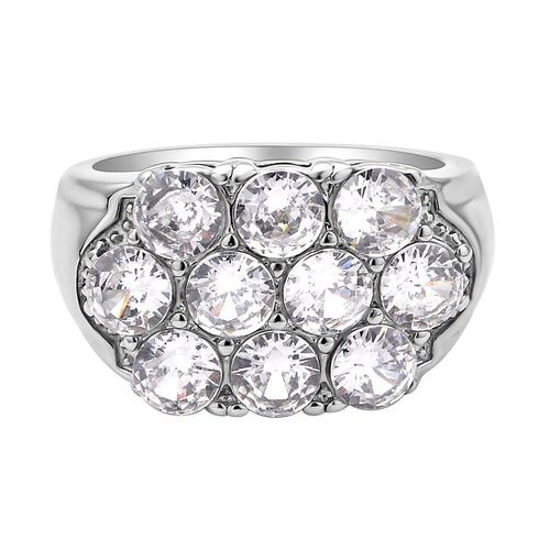 Weißer Zirkonia Ring, reiner Edelstahl (Größe 17.00) image number 0