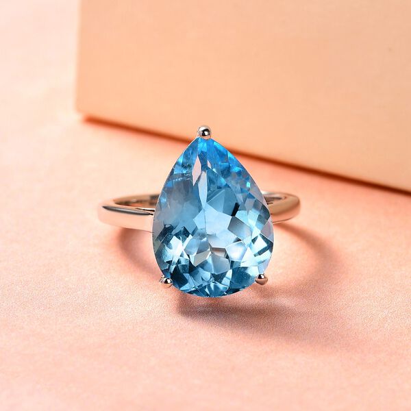 Himmelblauer Topas-Ring - 9,75 ct. image number 2