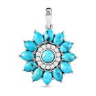 Sierra Nevada Türkis Anhänger, 925 Silber platiniert ca. 6.74 ct