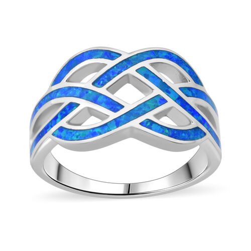 Simulierter blauer Opal Ring image number 0