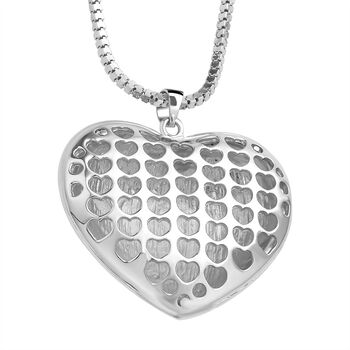 Kristall-Herz-Anh&auml;nger mit Kette in Silberton - 5 ct.