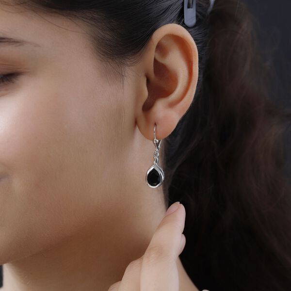 Schwarze Spinell Ohrringe, 925 Silber platiniert ca. 5.65 ct image number 3