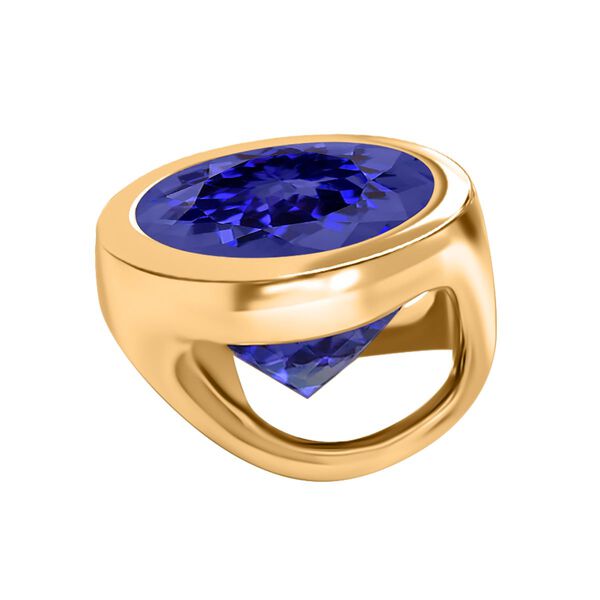 AAAA Tansanit Anh&auml;nger in 585 Gold - 0,90 ct. image number 4