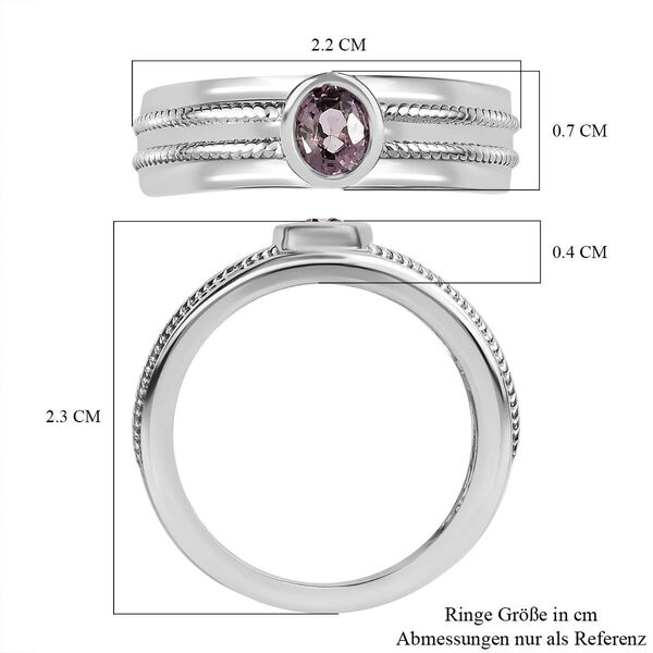 AA Natürlicher Tansanischer Lavendel-Spinell Ringe 925 Silber platiniert (Größe 19.00) ca. 0.43 ct image number 7