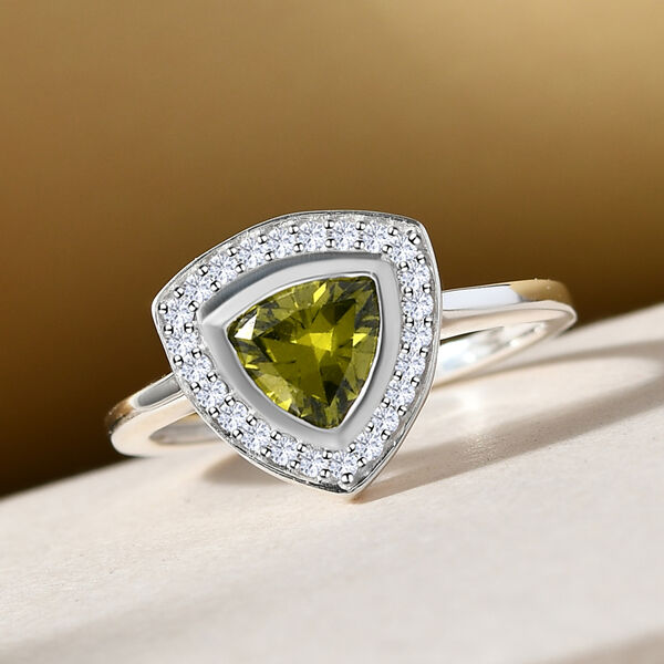 LUSTRO STELLA - Peridot Zirkonia und wei&szlig;er Zirkonia-Ring, 925 Silber  ca. 1,46 ct image number 2