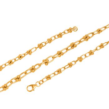 Halskette mit abgestuften Gliedern, 925 Silber vergoldet