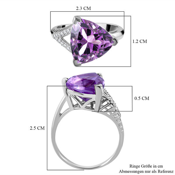 Rose De France Amethyst und Zirkon Ring - 5,62 ct. image number 4