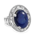 Lapislazuli Ring 925 Silber rhodiniert (Größe 19.00) ca. 12,95 ct