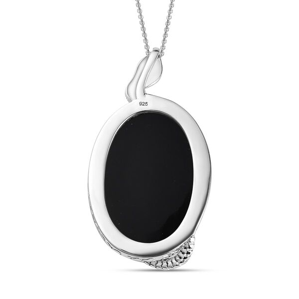 Schwarzer Achat-Anh&auml;nger mit Kette - 29,40 ct. image number 5