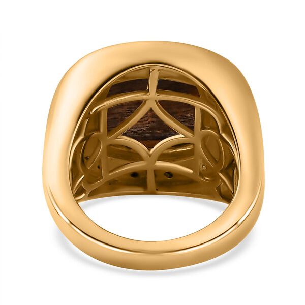 AA goldglänzender Mondstein und Zirkon-Ring image number 6