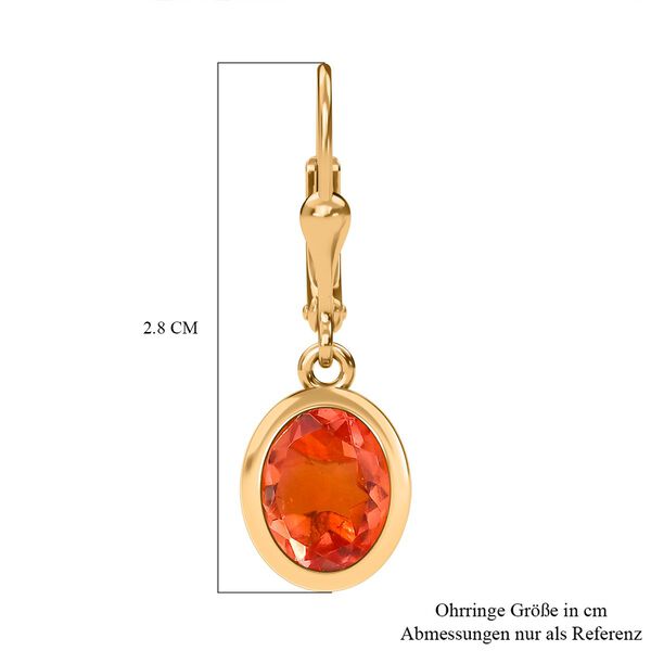 Padparadscha Quarz Triplette Ohrringe 925 Silber 750 Gelbgold Vermeil ca. 4.12 ct image number 6