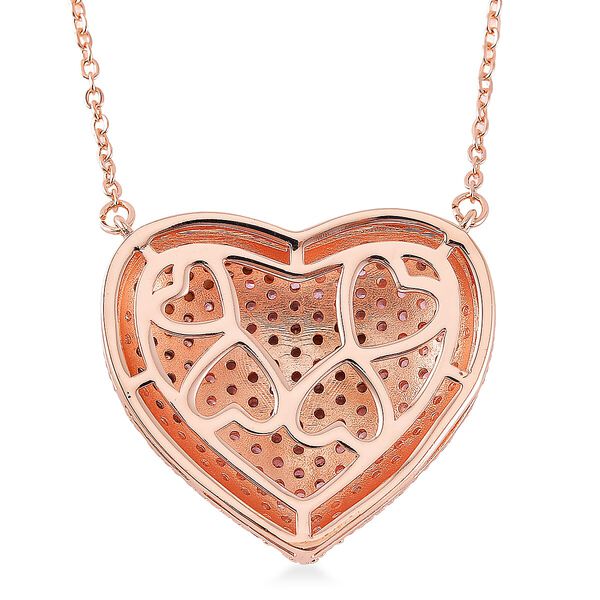 Rosa Zirkonia Halskette ca. 50 cm Nickelfreies Messing (7-8 Werktage Lieferzeit) 3.00 ct image number 4