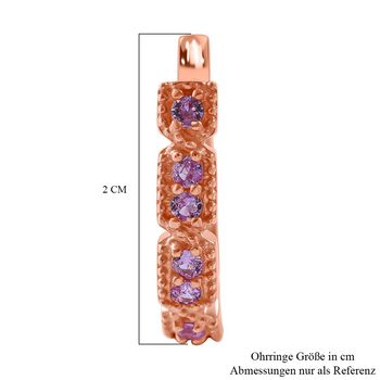 AA Rosa Saphir Ohrringe 925 Silber ros&eacute;vergoldet ca. 0,57 ct.
