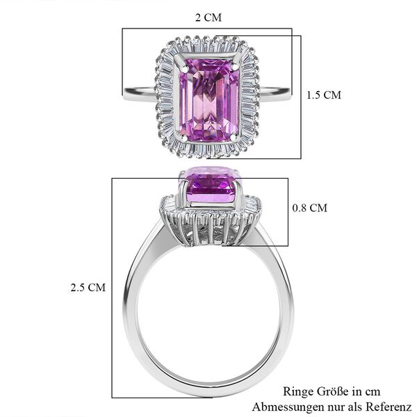AAAA Patroke Kunzit und Diamant Ring in 950 Platin - 3,80 ct. image number 5