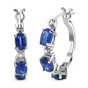 D'Joy AA Natürliche Kaschmir Kyanit und Moissanit Ohrringe - 4,46 ct.