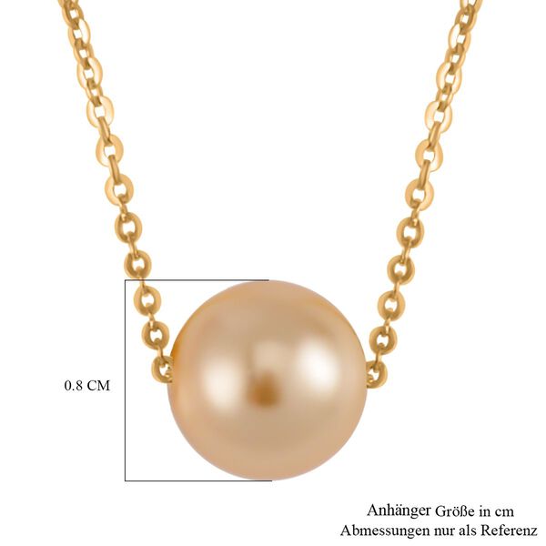 Goldene Muschelkernperle Halskette ca. 43 cm 925 Silber vergoldet image number 6