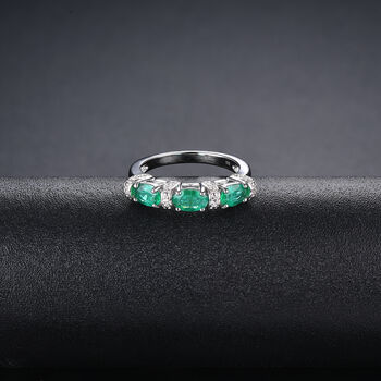 AAA Kagem sambischer Smaragd und Zirkon-Ring- 1,41 ct.