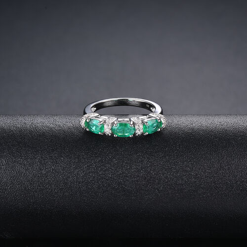 AAA Kagem sambischer Smaragd und Zirkon-Ring- 1,41 ct. image number 1