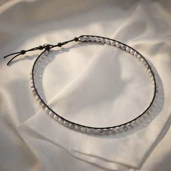 Flexible wei&szlig;e Howlith Halskette - 80 ct.