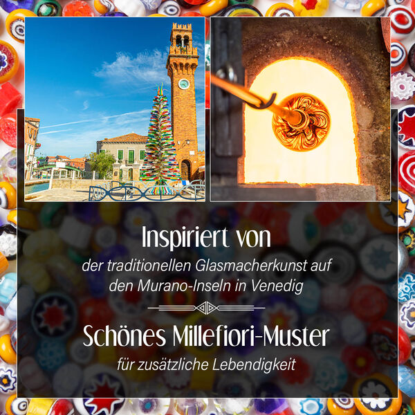 Weißer Kristall und mehrfarbiger Anhänger im Murano-Stil mit 60cm Kette image number 3