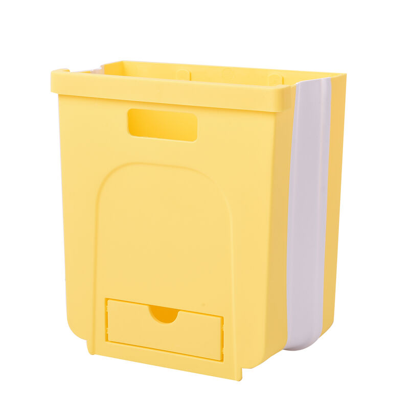 Faltbarer, aufhängender Mülleimer, Kapazität 10L, 26x24x10 cm, Gelb image number 0