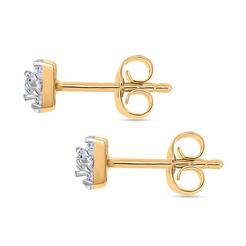 Lab Grown Diamant SI Ohrringe 925 Silber 750 Gelbgold Vermeil ca. 0,24 ct. image number 3