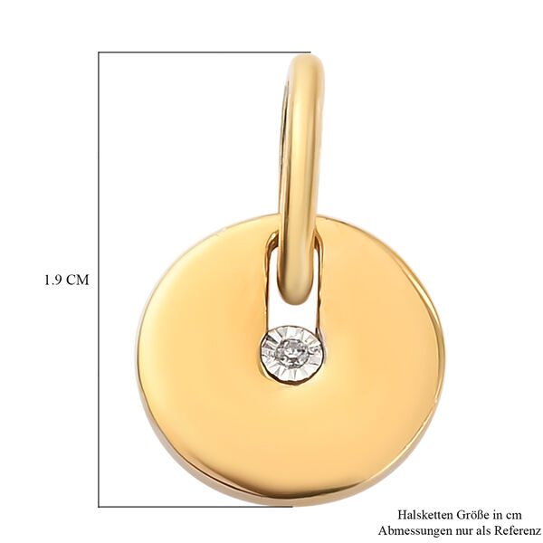 Diamant Solit&auml;r-Scheiben-Anh&auml;nger in Silber image number 6