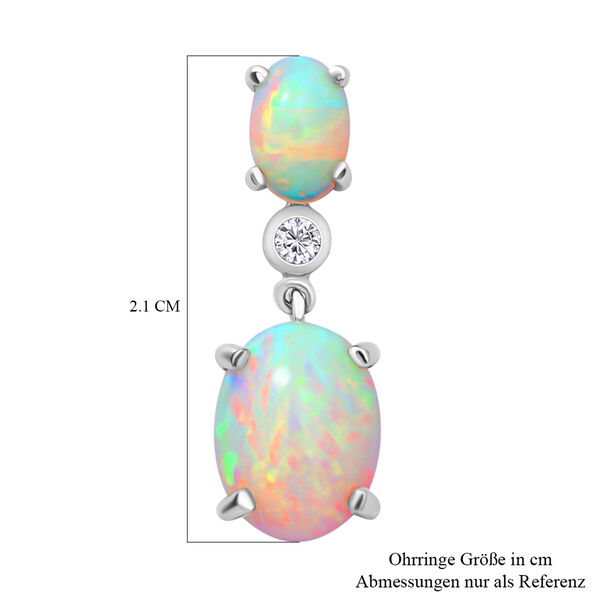 Nat&uuml;rliche, &auml;thiopische Opal-Ohrringe, 925 Silber platiniert ca. 3,19 ct image number 4