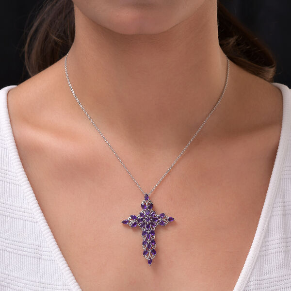 Afrikanischer Amethyst-Anh&auml;nger, 925 Silber platiniert ca. 4,99 ct image number 2