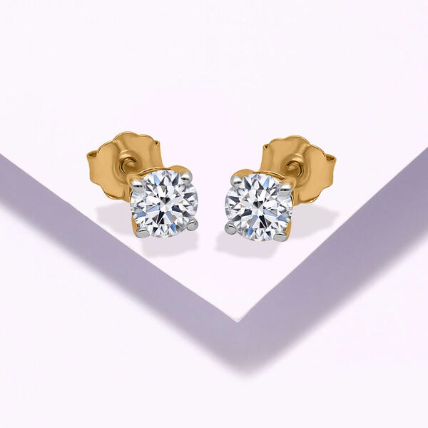 IGI-zertifizierte SI GH Diamant-Ohrringe in 585 Gelbgold - 0,50 ct. image number 2