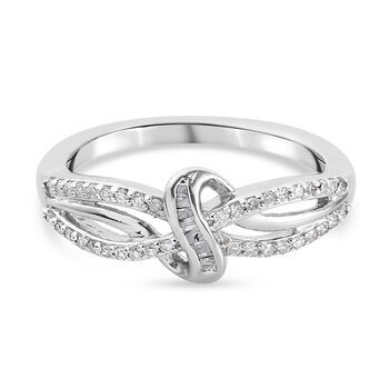 Diamant Ring 925 Silber platiniert (Gr&ouml;&szlig;e 18.00) ca. 0,22 ct