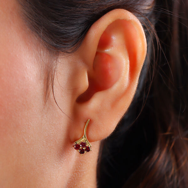 Anthill Granat Ohrh&auml;nger 925 Silber vergoldet ca. 0,71 ct&nbsp; image number 3