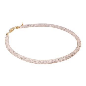 Wei&szlig;e Kristall-Halskette in Goldton, 49,5 cm - 85 ct.