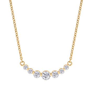 D'Joy Moissanit 45cm Halskette, 925 Silber vergoldet - 1,22 ct.