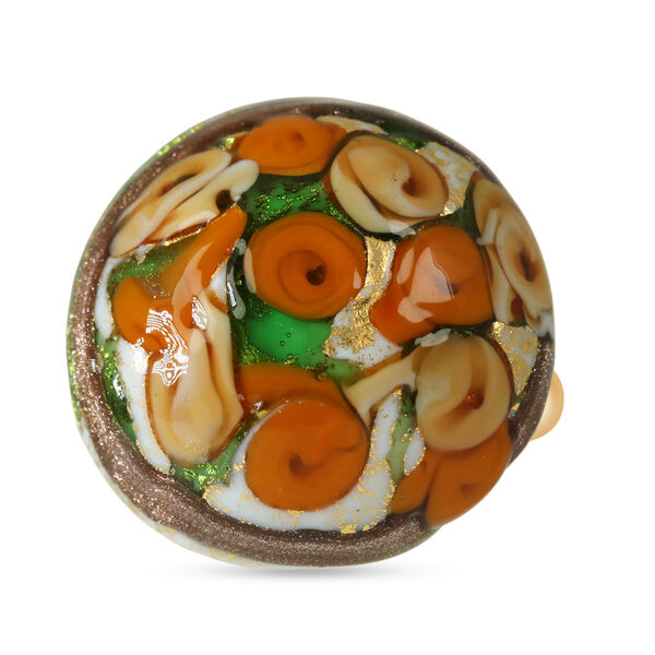 IL MURANO DI FRANCESCA - Ivory MILLEROSE CABOCHON Ring 925 Silber 750 Gelbgold Vermeil (Gr&ouml;&szlig;e 18.00) image number 0