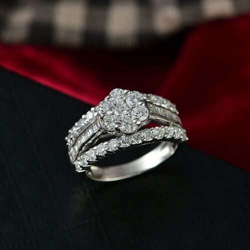 Lab Grown Diamant SI Ring 925 Silber rhodiniert (Größe 18.00) ca. 2,00 ct image number 1
