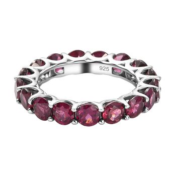 Rhodolith Granat Ring 925 Silber platiniert (Gr&ouml;&szlig;e 18.00) ca. 5.96 ct