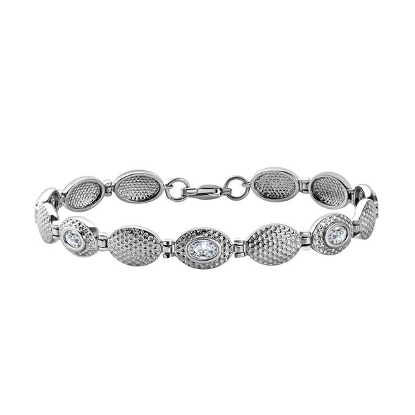 Himmelblaues Topas Armband, ca. 20 cm, Edelstahl ca. 2,82 ct image number 0