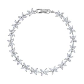 Weißes Zirkonia Armband ca. 19 cm Reines Messing ca. 4.00 ct