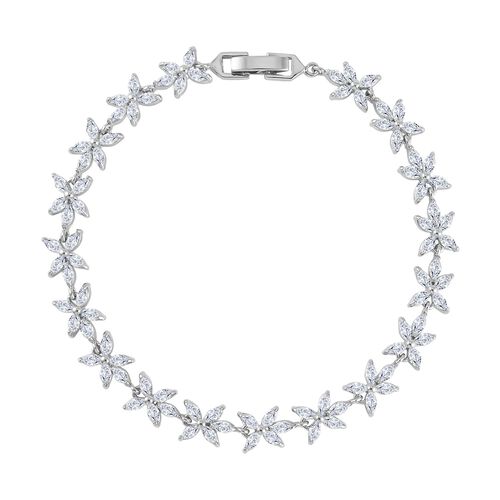 Weißes Zirkonia Armband ca. 19 cm Reines Messing ca. 4.00 ct image number 0